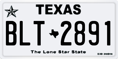 TX license plate BLT2891