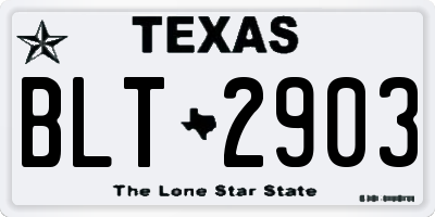 TX license plate BLT2903