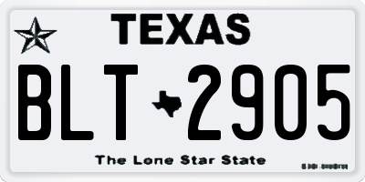 TX license plate BLT2905