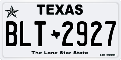 TX license plate BLT2927