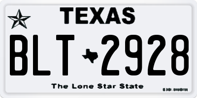TX license plate BLT2928