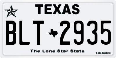 TX license plate BLT2935