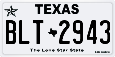 TX license plate BLT2943