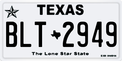 TX license plate BLT2949