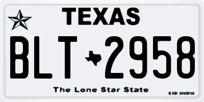 TX license plate BLT2958