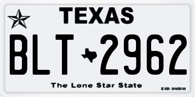 TX license plate BLT2962