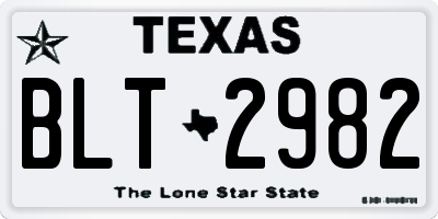 TX license plate BLT2982