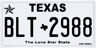 TX license plate BLT2988