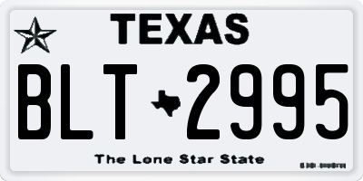 TX license plate BLT2995