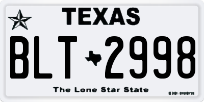 TX license plate BLT2998