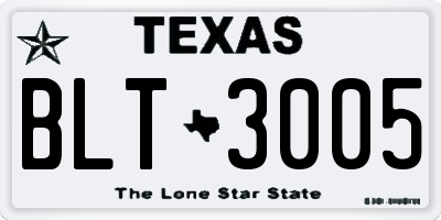 TX license plate BLT3005