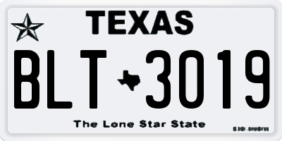 TX license plate BLT3019