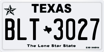 TX license plate BLT3027