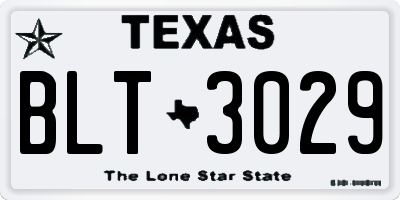 TX license plate BLT3029