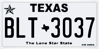 TX license plate BLT3037