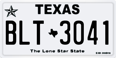 TX license plate BLT3041