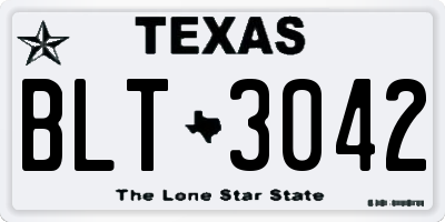 TX license plate BLT3042