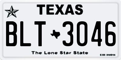 TX license plate BLT3046