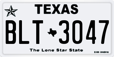 TX license plate BLT3047