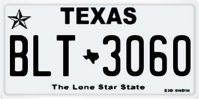 TX license plate BLT3060