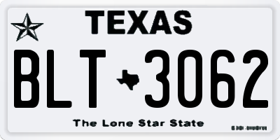 TX license plate BLT3062