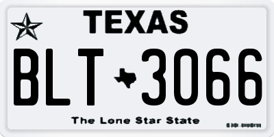 TX license plate BLT3066