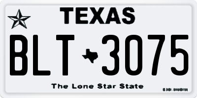 TX license plate BLT3075