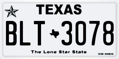 TX license plate BLT3078