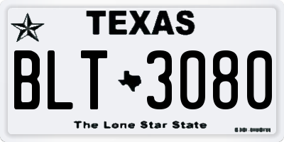 TX license plate BLT3080
