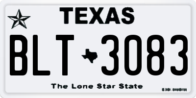 TX license plate BLT3083