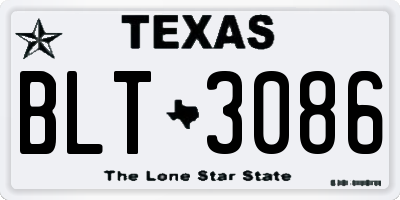 TX license plate BLT3086