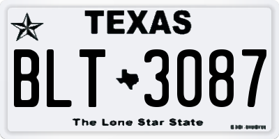 TX license plate BLT3087