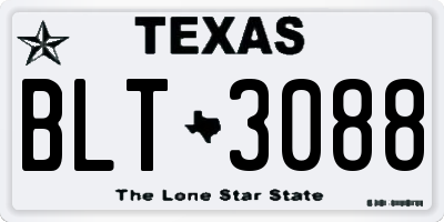 TX license plate BLT3088