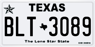 TX license plate BLT3089