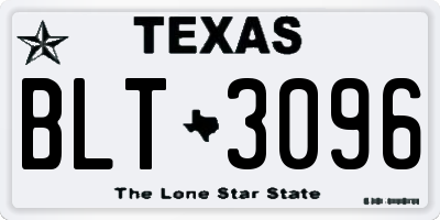 TX license plate BLT3096