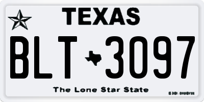 TX license plate BLT3097