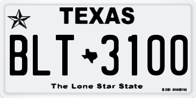 TX license plate BLT3100