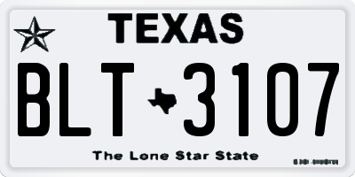 TX license plate BLT3107