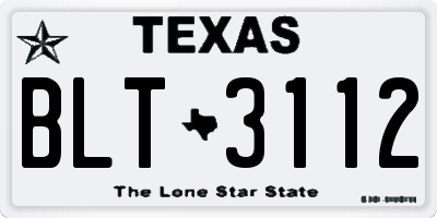 TX license plate BLT3112
