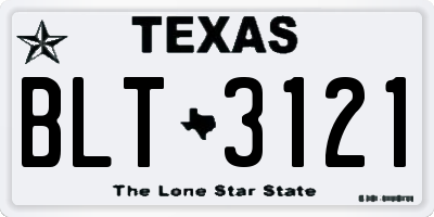 TX license plate BLT3121