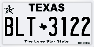 TX license plate BLT3122