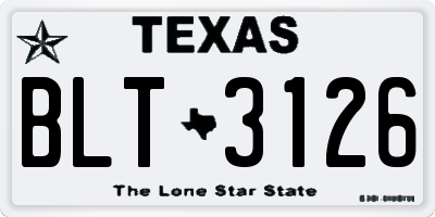 TX license plate BLT3126