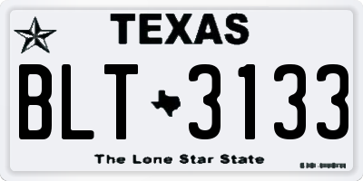 TX license plate BLT3133