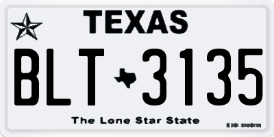 TX license plate BLT3135