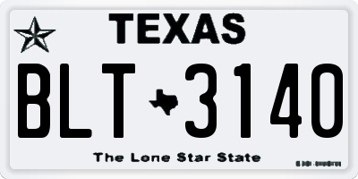 TX license plate BLT3140