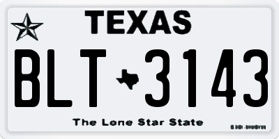 TX license plate BLT3143