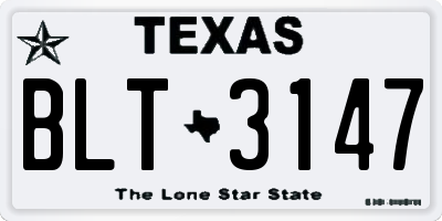 TX license plate BLT3147