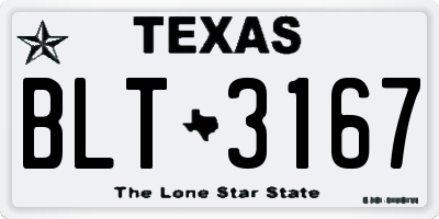 TX license plate BLT3167