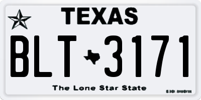 TX license plate BLT3171
