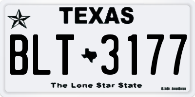 TX license plate BLT3177